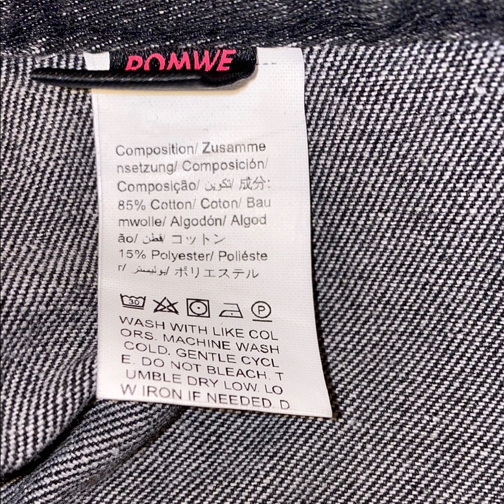 ROMWE Large Grunge Punk Solid Strap Detail Cargo Boy Friend Jeans, School - Picture 3 of 14